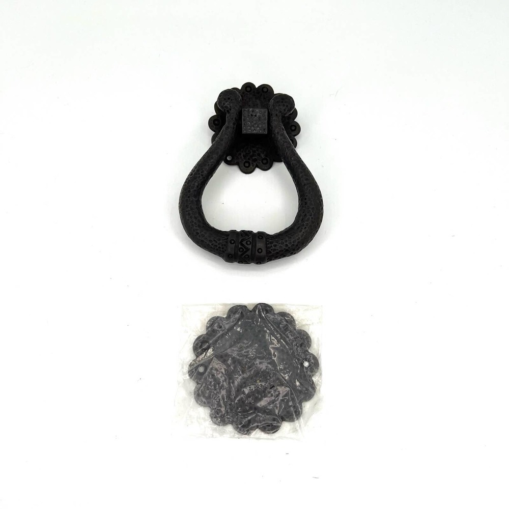 Cast iron Spanish medieval door knocker set